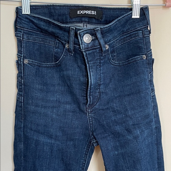NWOT Express Women's Deep Indigo Skinny Jeans - Picture 3 of 13